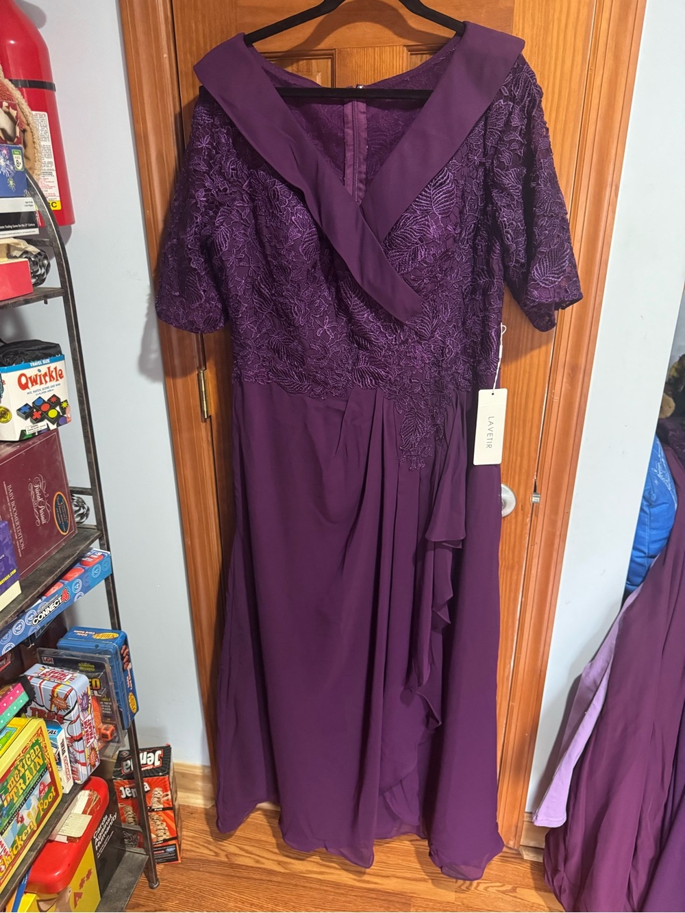 Purple Lace Bodice woman's gown